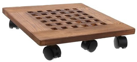 YARNOW 1pieza Base Móvil para Maceta De Madera con Ruedas Soporte para Jardinería Bandeja para Planta con Frenos Diseño Resistente y Práctico