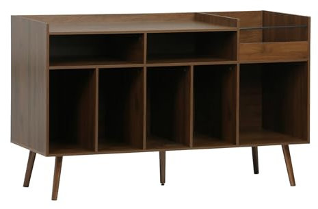 sweeek Mobili per vinili XL Vintage Effetto Legno Scuro, 130cm, Nepal, Marrone Scuro Naturale, 130x50x80 cm