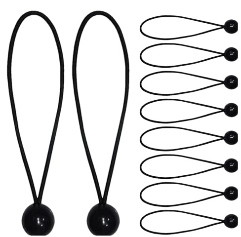 Bungee Cords with Balls - 10pcs Tarp Bungee Cords, Quick-Release Stretchy Tarp Bungees | Durable Elastic Ties Stretchy Bungees | Lightweight Canopy with Ball for Canopy, Straps