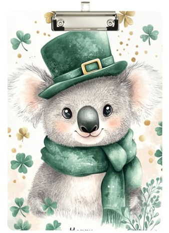 Klemmbrett in Koala-Grau, schmales Gehäuse, wasserdicht, für Klassenzimmer, für Lehrer, Gymnasium, Größe 22,9 x 30,5 cm