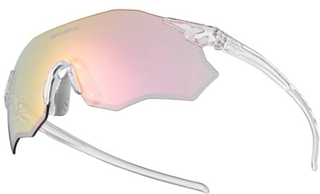 ROCKBROS Fahrradbrille Sportsonnenbrille Photochrom Rennradbrille Rahmenlose Fahrrad und Laufbrille für Outdoor Aktivitäten Damen Herren für MTB Läuft