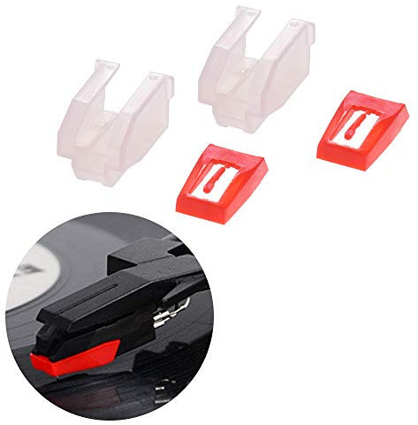 TFixol Lot de 2 stylets universels pour tourne-disque Phonographe Crosley NP1 NP6 Rouge