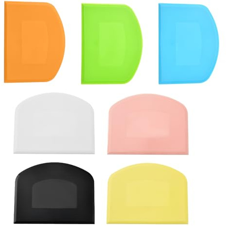 7 Stück Kunststoff Teigschaber Set – Vielseitige Teigkarte Dough Scraper Teigschaberkarte Teigspachtel und Küchenschaber für Backen und Küchenarbeit