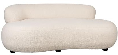 Housecraft Living Noxx Bank 2,5 Sitzer Teddy-Stoff Weiß