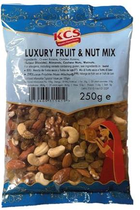 KCS Luxury Fruit & Nut Mix 250g | Mixed Dried Fruits & Nuts | Suitable for Snacking, Sharing & Desserts | Fruit and Nut Selection | 250g Pack