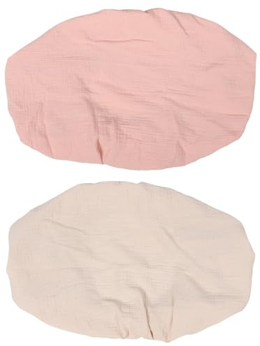 Lurrose 2pcs Breathable Cotton Fitted Bed Sheets and Boys, Soft Muslin Cotton Nursery Pad Covers with Fitted Cradle Sheet Design, for Traveling and Daily Diaper Changing