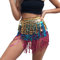 MUNAFIE Pailletten Rock, Glitzer Rock, Bauchtanz Hüfttuch Rave Festival Outfit Damen GoldBlauRosa