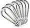 com-four® 6X Karabinerhaken - Stahl-Karabiner mit 220 kg Tragkraft - für Sonnensegel, Schwebegrill, Boxsack und viel mehr