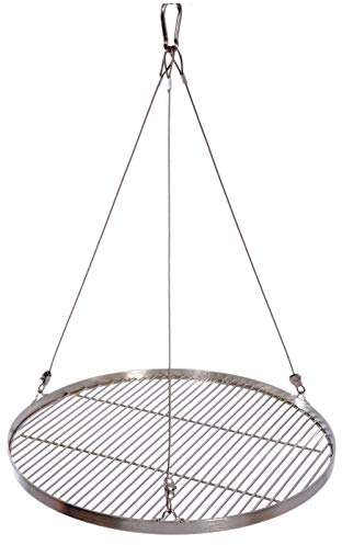 50 cm Grillrost Edelstahl für Schwenkgrill 3 Bein BBQ Grill Rost mit Seil 10 mm Stababstand