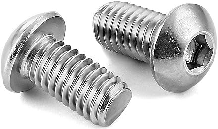 Vite a testa bombata M8 in acciaio inox 18 – 8, filettatura completa, chiave a brugola M8 x 16 mm (50 pezzi)