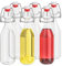 Danmu Art 6PCS Glass Bottles with Stoppers 250ml - Airtight Swing Top Bottles for Vanilla Extract Kombucha Brewing Water