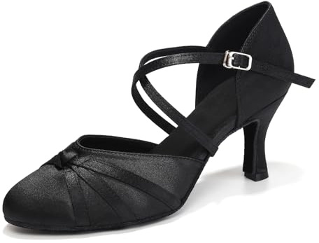 VCIXXVCE Chaussures de Danse de Salon Femme Latine Heels Bout Fermé Tango Valse Fête Sociale Salsa Sandale Talon 7 cm