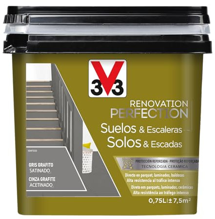 V33 Esmalte Renovation Perfection Suelos Gris Grafito Satinado 0,75L