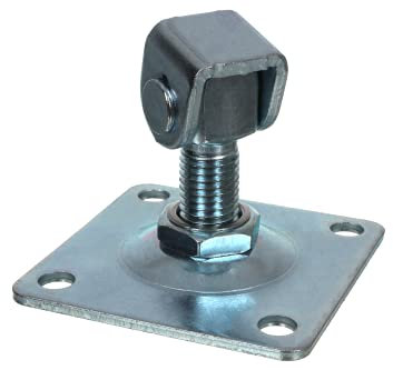 NAJDER Charnière de Portail à Visser M16, Paumelle de Portail Porte Réglable Gond à Visser, Filetage M16 75x75x4, en Acier Galvanisé pour Jardin Extérieur