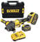 DeWalt Mini XR FLEXVOLT 54V 125mm Brushless Grinder with 2 Batteries 54V/18V Li-Ion 6Ah Electronics, Soft Start, Brake, Clutch and TSTAK II Case, Multicoloured