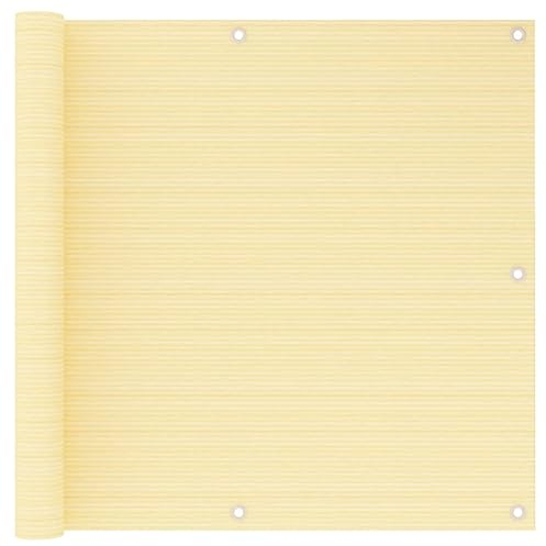vidaXL Balkon Sichtschutz Bespannung Terrasse Windschutz Sonnenschutz Balkonbespannung Balkonverkleidung Balkonsichtschutz Beige 90x500cm HDPE