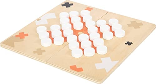 small foot Mühle und Solitär Gold Edition aus Holz, zwei Brettspiele im modernen Look, ab 6 Jahren, 12220