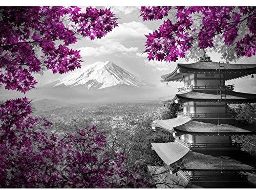 Runa Art Fototapeten 396 x 280 cm Japan - Vlies Wanddekoration Wohnzimmer Schlafzimmer - Deutsche Manufaktur - Grau Lila 9242012b