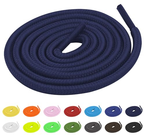 TBOC Cordones Redondos [Azul Marino] [120 cm] para Calzado Zapatos Deportivas Zapatillas Botas | Cordón Patines Fútbol Deporte | Compatibles con Converse Nike Adidas Panama Jack Asics Vans