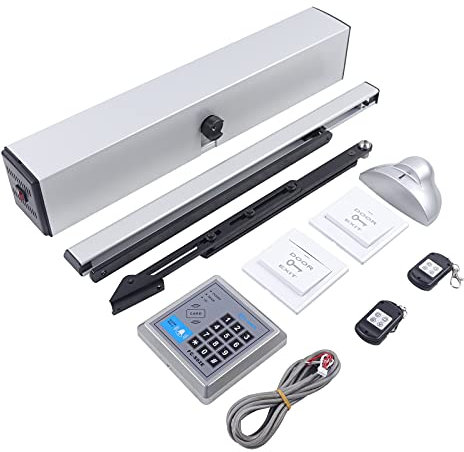 LENJKYYO Automatic Swing Door Opener Electric Handicap Door Opener and Controller 120° Electric Automatic Swing Gate Opener Operator Dual Arms Remote Control Door Kit