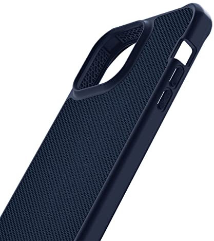 ITSKINS Ballistic R // Nylon-Schutzhülle, kompatibel mit iPhone 14 Pro, schlanke Hybrid-Hülle, rutschfest, strapazierfähig, stoßfest, militärische Handyhülle, Dunkelblau