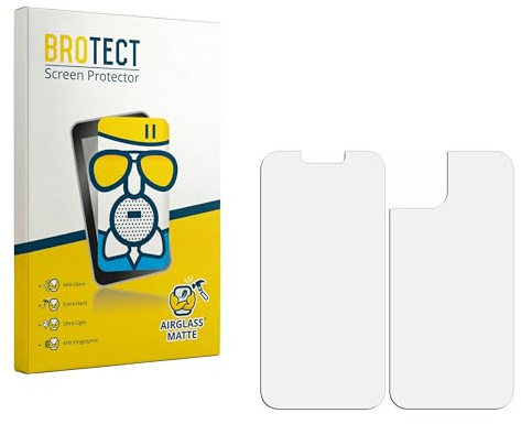 brotect Anti-Glare Glass Screen Protector Matte compatible with Apple iPhone 14 Plus (Front+Back) - Anti-Scratch 9H Protection Film