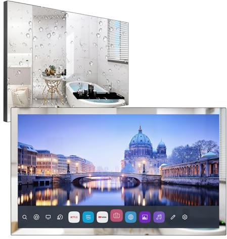 Soulaca 4K UHD Smart TV for Bathroom,Digital/Analog Tuners,Mirror Panel, Magic Remote,Waterproof, Built-in Alexa, Wi-Fi 2024 Model (32”, Mirror (webOS TV System))