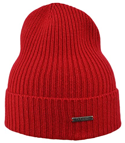 MELEGARI Mütze Beanie Cortina | Wolle und Kaschmir | Made in Italy | Unisex, rot, Taglia unica-XL