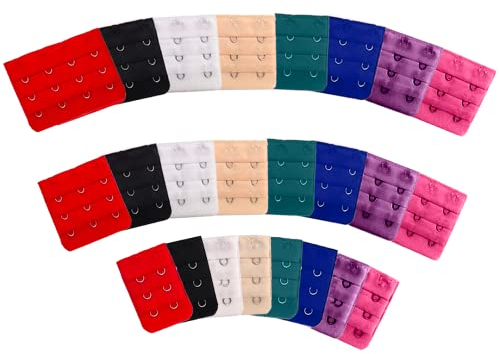 inodes BH Verlängerung 24 Stück - Bra Extender - 2/3/4 Haken - BH Erweiterung 3 Haken - BH Verschluss Verlängerung 2 Haken - BH Verlängerung 4 Haken - Erweiterung für BH