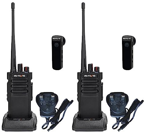 Retevis RT29D Digital Walkie Talkie, Waterproof 2 Way Radio IP67, High Power, 3200mAh, Long Distance Walkie Talkies with Wireless Earpieces for Hotel, Logistics, Security(Black, 2Pcs)