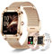 Smartwatch Damen mit Telefonfunktion, 1,59 Touchscreen Fitness Tracker, Wasserdicht Fitnessuhr mit Pulsmessung, Schlafüberwachung, Schrittzähler, Multi-Sportmodi, Smart Watch Damenuhr für Android iOS
