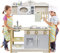 ACXIN Holz Küchenset für Kinder, Küche Küchenspielzeug Set mit Kinderküche zubehör, Küchen-Zubehör aus Edelstahl und Holz, Mini-Küche für kleine Jungen und Mädchen (68x26x78cm)