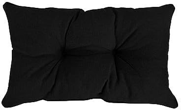 POKAR Rückenkissen Stuhlkissen Rückenlehne für Stuhl Rattanmöbel Gartenmöbel Kissen Outdoor Rückenpolster Lounge Polster 60x40x10 cm, Schwarz