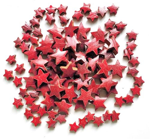 Deko - Mix KOKOS Sterne Weihnachten Advent Bastelset kreative Idee Natur Dekoration Kokossternen (Kokossterne 100 Stück rot)