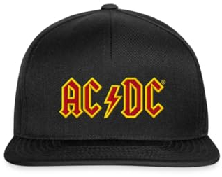 Spreadshirt AC/DC In Rot Und Gelb Stick Snapback Cap, One Size, Schwarz/Schwarz