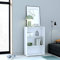 Forte TEMPRA 2 modernes Bücherregal 70 80, Regal mit 2 Einlegeböden, weißes Regal, Standregal Büro, Jugendzimmer, Kinderzimmer, Holzwerkstoff, Weiß, 73,7 cm breit x 111,1 cm hoch x 34,8 cm tief