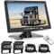 Hikity Rückfahrkamera 2 Kameras Set, 7 Zoll LCD Monitor, Wasserdichtes Nachtsicht Rückfahrkamera Set mit 15M/10M Kabel für Auto LKW Wohnmobil Lieferwagen Anhänger 12V-24V
