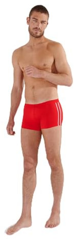 HOM Boxer de Bain Nautical Cup Swim Trunks, Rouge Ruban rayé, XL Men's