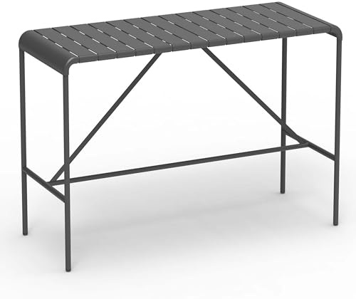 JonesHouseDeco 178x66x106 cm Aluminium Nicht Rosten Strand Bar Tisch Höhe Elegante Esstisch Kücheninsel für Küche Homeoffice Strand Bar Pflanzenregal DIY-Werkbank