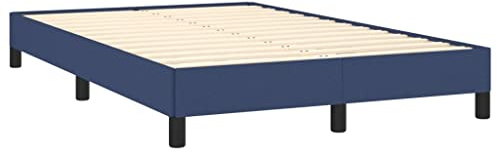 vidaXL Bettgestell ohne Matratze Blau 120x190 cm Stoff