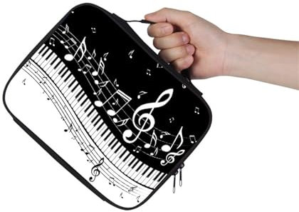 Hixingo custodia per Libro con Cerniera in Tessuto, Protettiva per Bibbia Copertina in Brossura con Manico per Donna Uomo (Musica, 28x22cm)