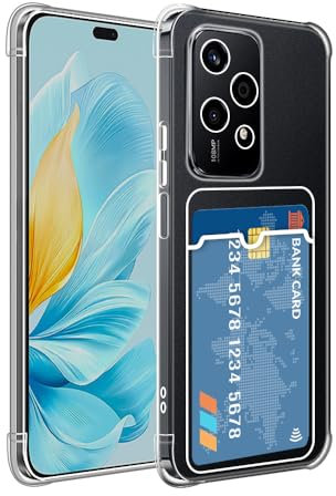 SDTEK Coque pour Honor 200 Lite Couverture Transparente Gel Absorbant Chocs Porte-Carte Protection Anti-Chute
