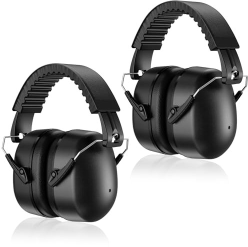 Procase 2 Casque Anti Bruit Adulte Adolescent, Casque Antibruit Pliable Réglable Confortable, avec Une Atténuation de SNR 32dB, Serre-tête Souple pour Milieu Bruyant ou Stressant -Noir