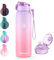 WEMEET Gourde en acier inoxydable 18/10 avec paille amovible - 700 ml -Anti-fuite, double paroi, sous vide - Pour le sport, le travail, les enfants, l’école (violet, rose)