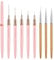 GEEHUA 8Pcs Nail Art Liner Brushes, Painting Nail Art Brush Set Thin Long Lines Nail Brushes Fine Detailing Nail Paint Liner Striping Brush for Home Use Professional Nail Salon(Pink)