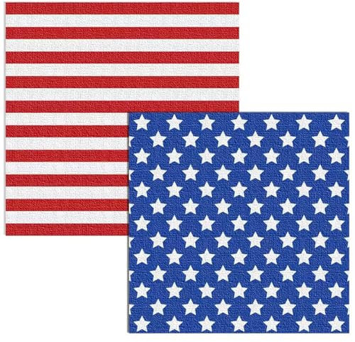 Wentsent Servietten Amerika, 96 USA Flagge Servietten, Stars Stripes Papierservietten, Vereinigte Staaten Amerika Tischdeko Passend für amerikanische Mottoparty Veteranentag Wahltag Unabhängigkeitstag