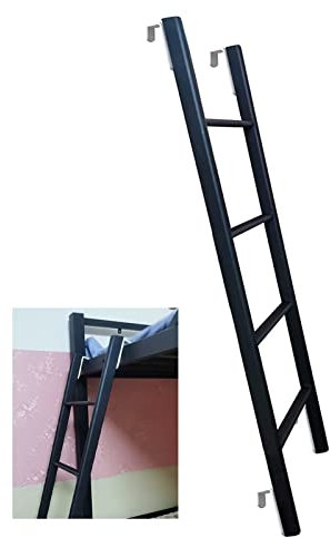 Metal Bunk Bed Ladder Replacement with 4 Hooks - Sturdy Step Ladder for Loft, Cabin, or Bunk Beds - Easy to Install for Teens and Adults