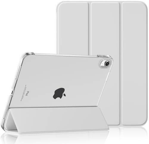 Maledan Cover per iPad A16 11/10 Generazione (2025/2022, 11/10.9 Pollici), Dorso Traslucida Custodia iPad 10a 11a Gen, Leggero Protettivo Case, Auto Sveglia/Sonno, Grigio Chiaro