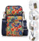 FOSDICK Handytasche zum Umhängen Damen, Nylon-Bedruckte Handy Umhängetasche, Handy Tasche mit Blumen Muster, Klein Handytasche mit Geldbörse zum Umhängen, Handyumhängetaschen Damen mit Kartenfach