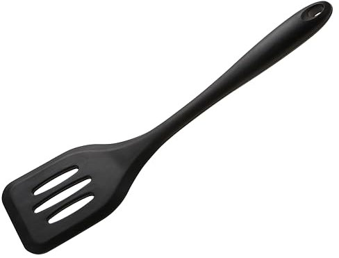 Wiltshire Silicone Slotted Turner, Flipping & Turning Tool, Fish Slice, Cooking & Serving Spatula, Heat-Resistant Utensil, Non-Stick, Non-Scratch, Midnight Black, 29.5x6.9x1.7cm